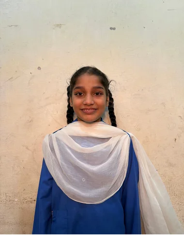 Noor Fatima Ashraf studying at MinorCare school in Lalyani Kasur | MinorCare Foundation supporting Christian children in Pakistan