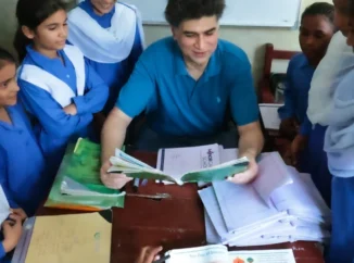 Christian children at MinorCare studying together in a bright classroom environment in Pakistan.