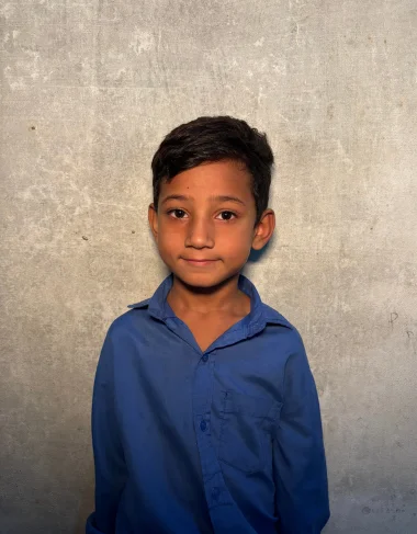 Christian boy Abdullah Ali Raza learning at MinorCare Foundation school Pakistan funded by US nonprofit donors