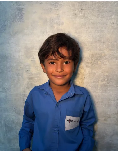 Christian boy Faham Amanat learning at MinorCare Foundation school Pakistan funded by US 501c3 nonprofit donors