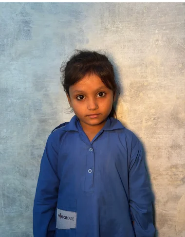 Christian student Horain Salamat studying at MinorCare Foundation school Pakistan with US 501c3 nonprofit donor support