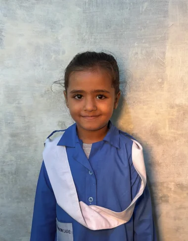 Christian girl Maria Aslam learning at MinorCare Foundation school Pakistan funded by US nonprofit donors