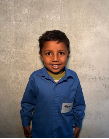 Christian boy Saud Baag studying at MinorCare Foundation school Pakistan with US 501c3 nonprofit donor support