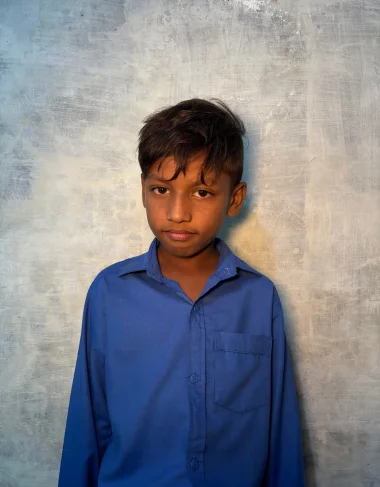 Christian boy Shalukh Haroon learning at MinorCare Foundation school Pakistan funded by US nonprofit donors